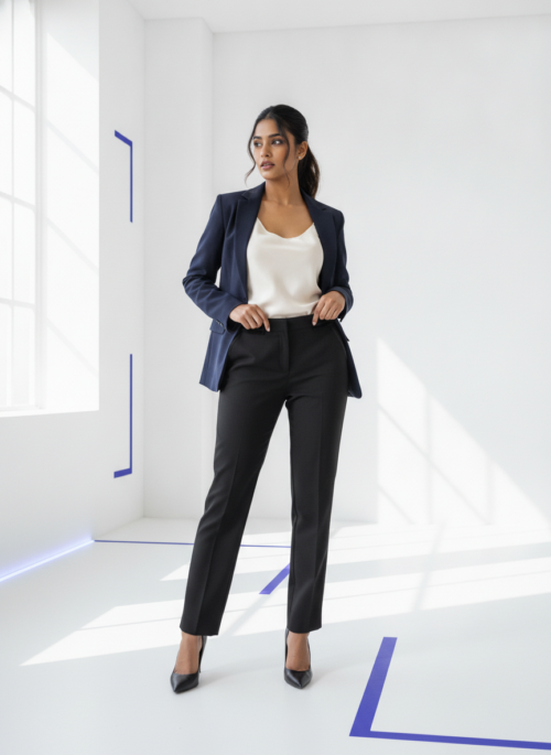 Women's Black Korean Wide-Leg Pants