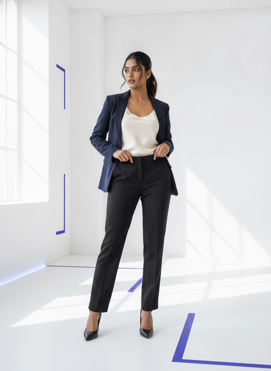 Women's Black Korean Wide-Leg Pants