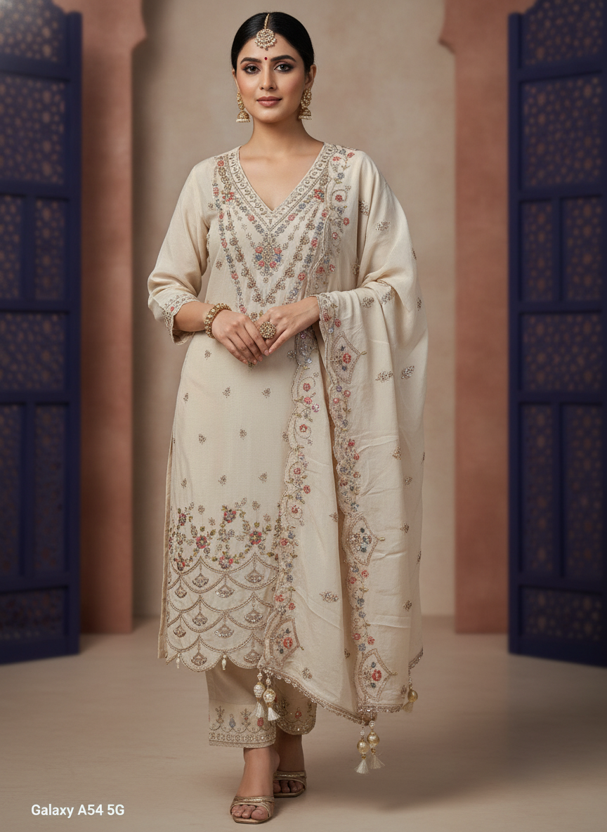 Women's Embroidered Suit Set with Dupatta