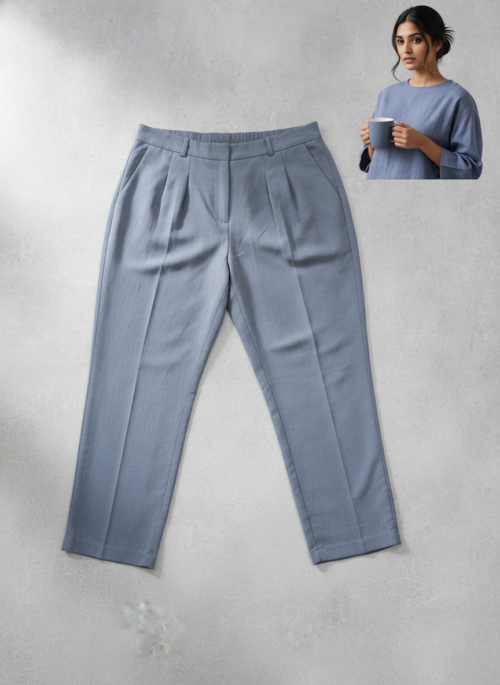 Women's Light Grey Korean Tapered Pants